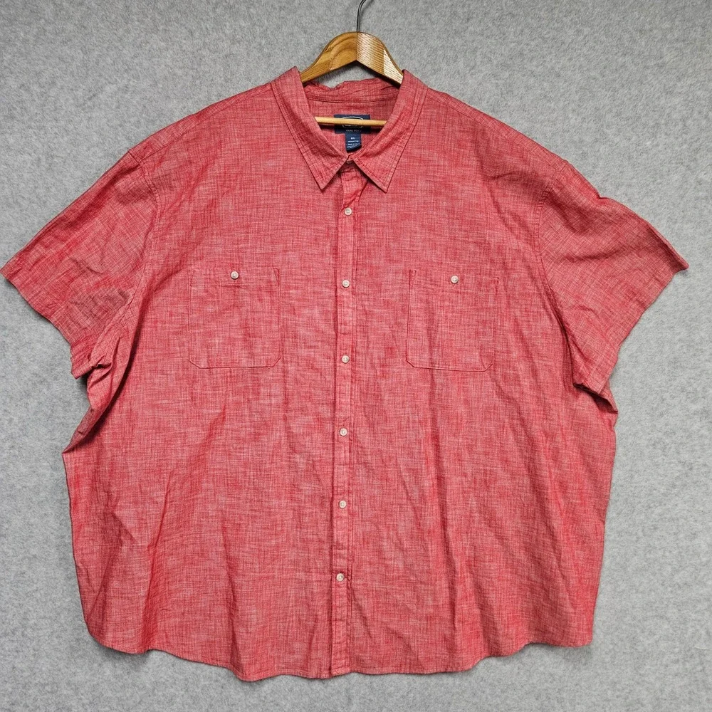 The Foundry Supply Co Shirt Mens 6XL Red Short Sleeve Button Up Pockets